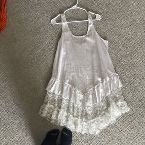White Dress with Lace Trim